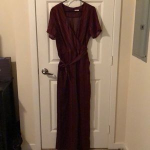 pinstriped jumpsuit with pockets!